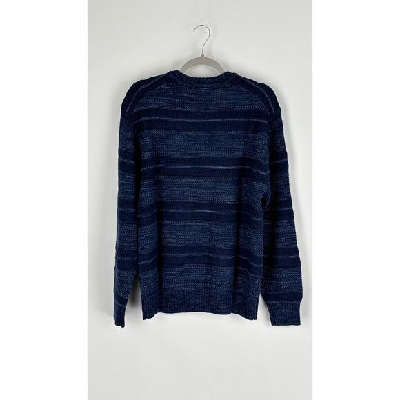 Line Of Trade Knit Crew Neck Division Sweater Pullover Mens Size Large Navy New - Picture 5 of 12
